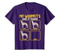 Funny Greyhound Whippet Dog Training Guide for Whippet mom T-Shirt, Youth, Purple, Large