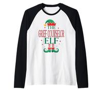 Funny Grief Counselor Elf Christmas Holiday Medical Staff Raglan Baseball Tee