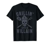 Funny Grillin' Like A Villain Barbecue Grilling Cooking T-Shirt