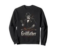 Funny Grilling Accessories Men BBQ Skeleton The Grillfather Sweatshirt