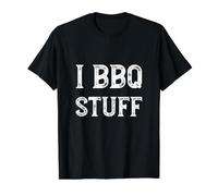 Funny Grilling I BBQ Stuff for the Barbecue Cook Value Graphic T-Shirt, Men, Black, S