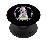 Funny Grim Reaper Diet Starts Tomorrow Corn Dog Lover PopSockets Adhesive PopGrip
