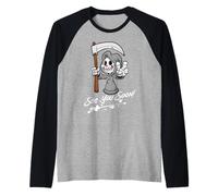 Funny Grim Reaper See You Soon B-Day 50 Plus Raglan Baseball Tee
