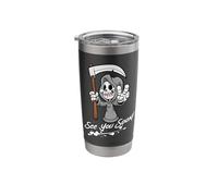 Funny Grim Reaper See You Soon B-Day 50 Plus Stainless Steel Insulated Tumbler