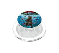 Funny Grizzly Bear Fishing for Salmon Alaska Wildlife Design PopSockets PopGrip for MagSafe