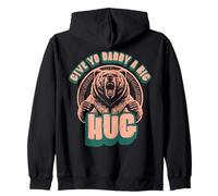 Funny Grizzly Bear Hug s Give Yo Daddy A Big Hug Zip Hoodie