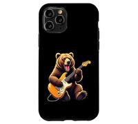 Funny Grizzly Bear Playing Electric Guitar Bear Lovers Case for iPhone 11 Pro