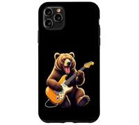 Funny Grizzly Bear Playing Electric Guitar Bear Lovers Case for iPhone 11 Pro Max