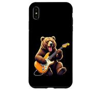 Funny Grizzly Bear Playing Electric Guitar Bear Lovers Case for iPhone XS Max