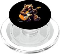 Funny Grizzly Bear Playing Electric Guitar Bear Lovers PopSockets PopGrip for MagSafe