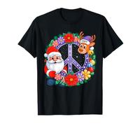 Funny Groovy Christmas Santa Claus Reindeer Xmas Vibes T-Shirt