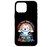 Funny Groovy Pride LGBTQ+ Cat Cats Saying Humor Case for iPhone 16 Pro Max