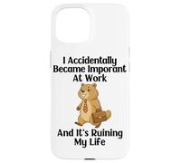 Funny Groundhog Accidentally Became Important at Work Office Case for iPhone 15