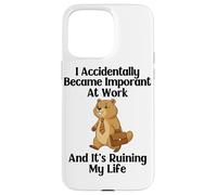 Funny Groundhog Accidentally Became Important at Work Office Case for iPhone 15 Pro Max