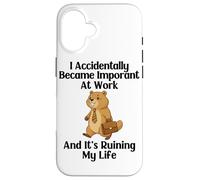 Funny Groundhog Accidentally Became Important at Work Office Case for iPhone 16