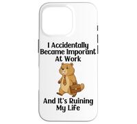 Funny Groundhog Accidentally Became Important at Work Office Case for iPhone 16 Pro