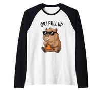 Funny Groundhog OK I Pull Up Sunglasses Raglan Baseball Tee