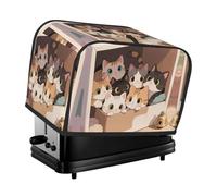 Funny Group Cat Animal Pet Toaster Cover 2 Slice, Waterproof Bread Machine Covers with Pockets Universal Size Kitchen Small Appliance Cover with Handle, Dust and Fingerprint Protection