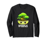 Funny Growing At My Own Pace Bonsai Tree Kawaii Plant Lover Long Sleeve T-Shirt