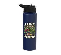 Funny Growing Peppers Design Pepper Garden Lover Design Stainless Steel Insulated Water Bottle