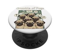 Funny Grumble Of Pugs Grumpy Pug Dog Lover PopSockets Adhesive PopGrip