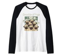 Funny Grumble of Pugs Grumpy Pug Dog Lover Raglan Baseball Tee