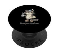 Funny Grumpurr Awakens Sleepy Cat Lazy Mood Morning Energy PopSockets Adhesive PopGrip