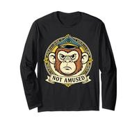 Funny Grumpy Animal Monkey Design Gift for Men Women Kids Long Sleeve T-Shirt