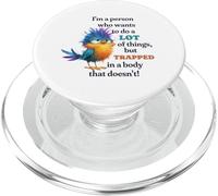 Funny Grumpy Bird Graphic Lazy Quote Procrastinator PopSockets PopGrip for MagSafe