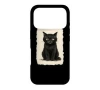 Funny Grumpy Black Neko Cat Kawaii Japanese Anime Vintage Case for iPhone 17 Pro