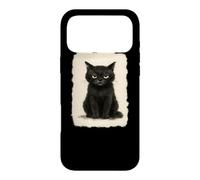 Funny Grumpy Black Neko Cat Kawaii Japanese Anime Vintage Case for iPhone 17 Pro Max