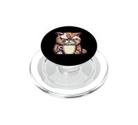 Funny Grumpy Coffee Cat Kitty Owner Gift for Girls Men Women PopSockets PopGrip for MagSafe