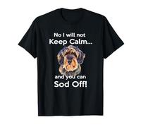 Funny Grumpy Dog Keep Calm Wirehaired Dachshund Pet Gift T-Shirt