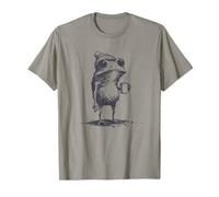 Funny Grumpy Frog Drinking Coffee Toad Design Men Women T-Shirt