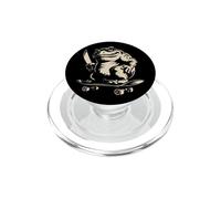 Funny Grumpy Frog on Skateboard with Knife Skater PopSockets PopGrip for MagSafe