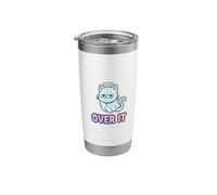Funny Grumpy Ghost Cat - Over It Sarcastic Pastel Goth Stainless Steel Insulated Tumbler