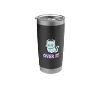 Funny Grumpy Ghost Cat - Over It Sarcastic Pastel Goth Stainless Steel Insulated Tumbler