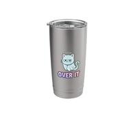 Funny Grumpy Ghost Cat - Over It Sarcastic Pastel Goth Stainless Steel Insulated Tumbler