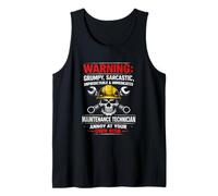 Funny Grumpy Maintenance Technician Annoy at Your Own Risk Tank Top