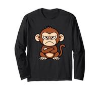 Funny Grumpy Monkey Animal Design Gift for Men Women Kids Long Sleeve T-Shirt
