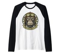 Funny Grumpy Monkey Animal Design Gift for Men Women Kids Raglan Baseball Tee