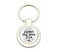 Funny Grumpy Old Man Club - Father's Day Gift for Dad, Grandad, or Husband, Rectangular/Round Key ring. (Round)
