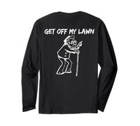 Funny Grumpy Old Man Get Off My Lawn For Seniors Long Sleeve T-Shirt