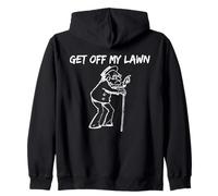 Funny Grumpy Old Man Get Off My Lawn For Seniors Zip Hoodie