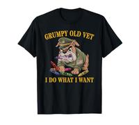 Funny Grumpy Old Vet DO What Want Eat Crayons Vietnam Crew T-Shirt