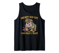 Funny Grumpy Old Vet DO What Want Eat Crayons Vietnam Crew Tank Top