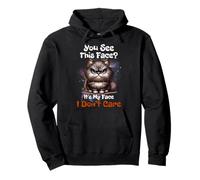 Funny Grumpy Saying I Don't Care About My Face Cheeky Cat Pullover Hoodie