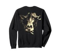 Funny Grunge Cigarette Giraffe Portrait Smoking Art On Back Sweatshirt