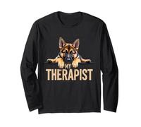 Funny GSD Shep Puppy My Therapist German Shepherd Dog Long Sleeve T-Shirt