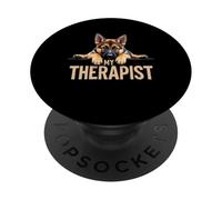 Funny GSD Shep Puppy My Therapist German Shepherd Dog PopSockets Adhesive PopGrip